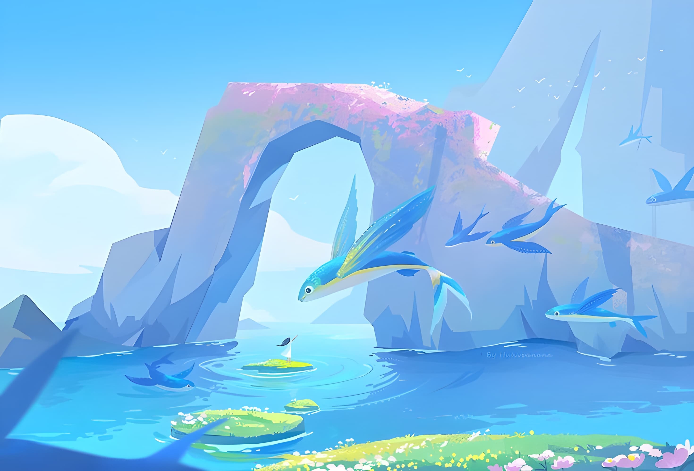 Winding path background